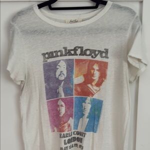Junk Food Clothing Cream Graphic T-Shirt with Retro Pink Floyd Print